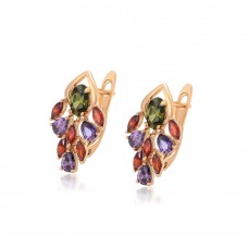 Apzeltīti  auskari ar cirkonu